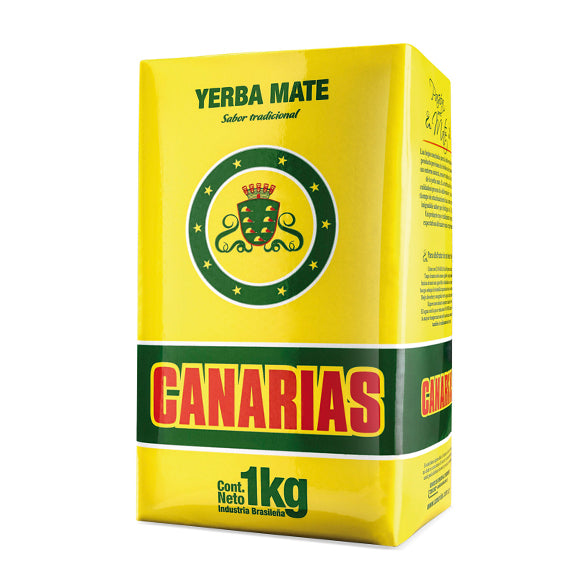 Yerba Mate sabor tradicional de la marca Canarias. Contenido neto de 1 kg. Procedente de la industria brasileña.