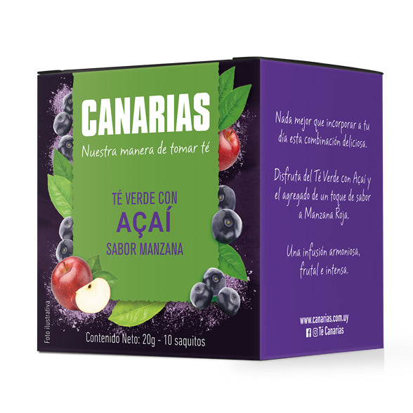 Té Verde con Açaí sabor Manzana (Cont. neto 20 g - 10 saquitos)
