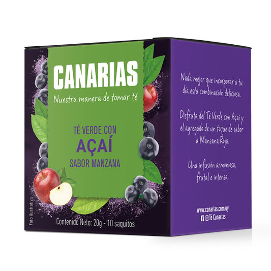 Té Verde con Açaí sabor Manzana (Cont. neto 20 g - 10 saquitos)
