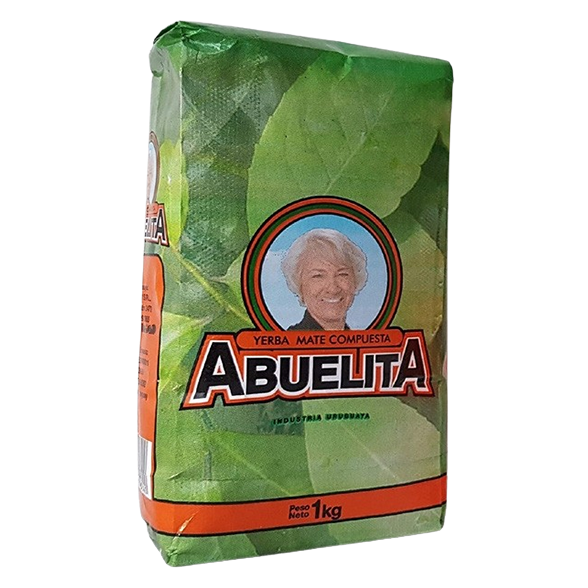 Yerba Mate compuesta de la industria Uruguaya de la marca Abuelita. Tiene un contenido neto de 1 kg
