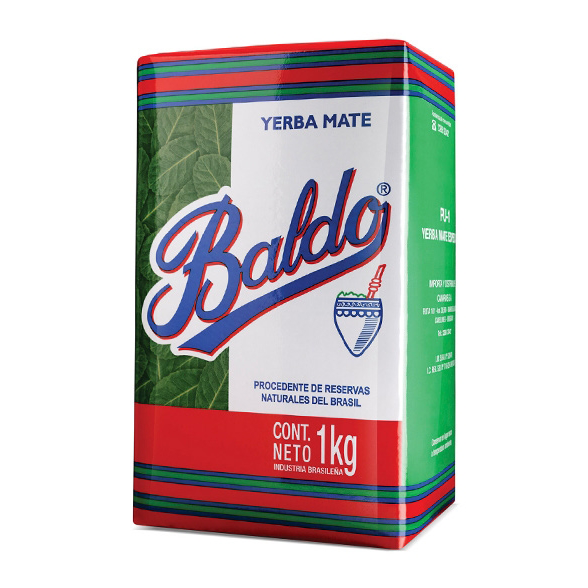 Yerba mate procedentes de reservas naturales de Brasil de la marca Baldo. Contenido neto de 1 kg. 